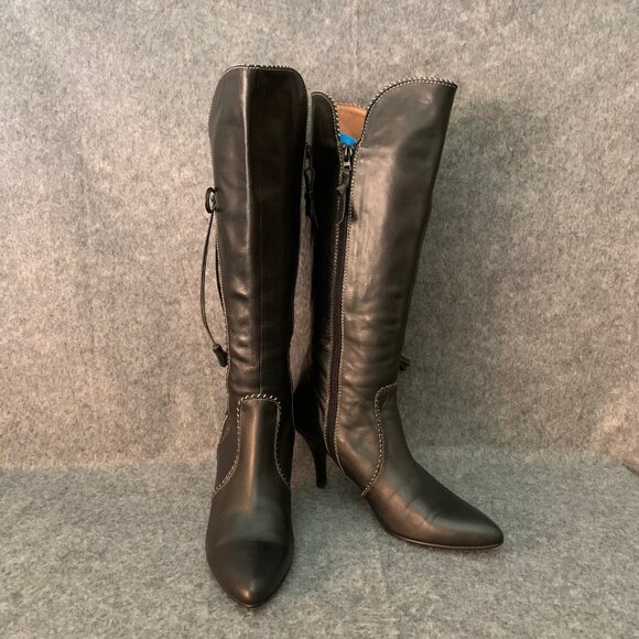 Staccato Women's Black Heel Pump Knee High Boots - Picture 3 of 13